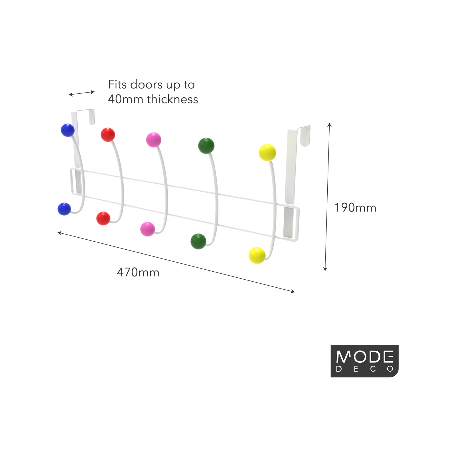 MODE 5 Multicoloured Ball Hook Over Door Hanger