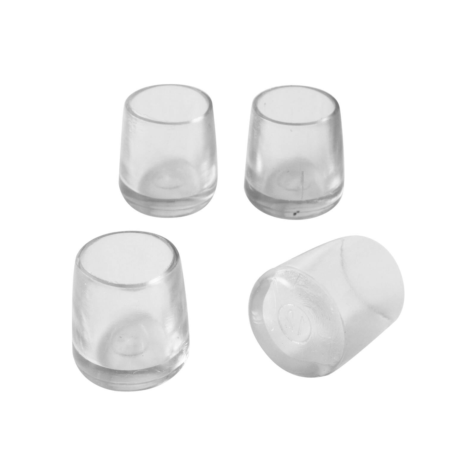 Surface Gard 12mm Clear Round Plastic Chair Leg Tips - 4 Pack