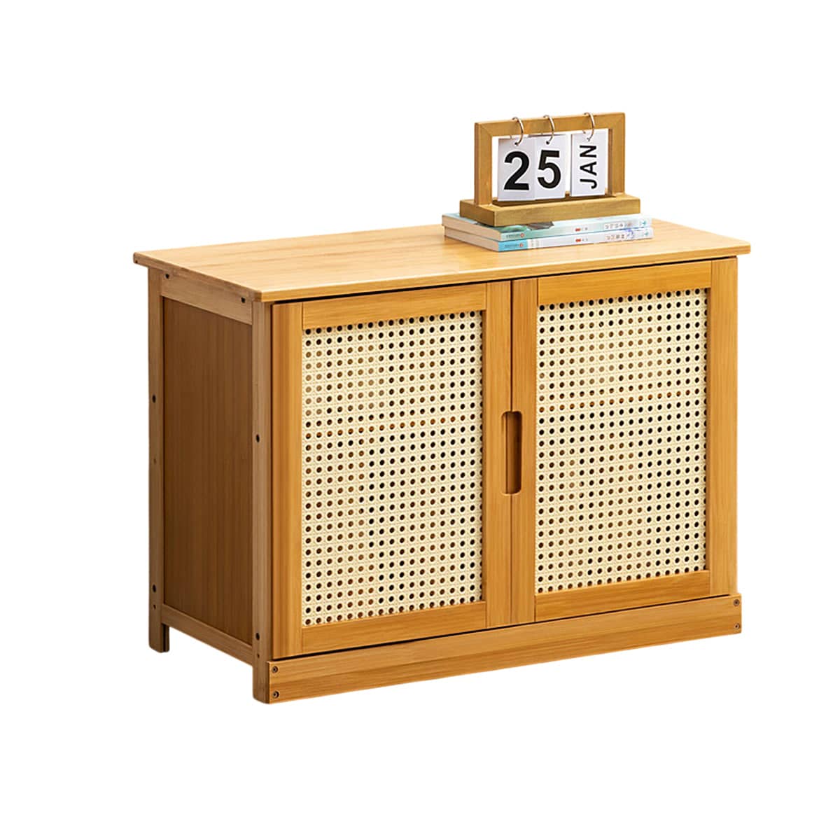 Bamboo Shoe Changing Cabinet with Closed Back, Space Saving for Entryway and Hallway - view 2