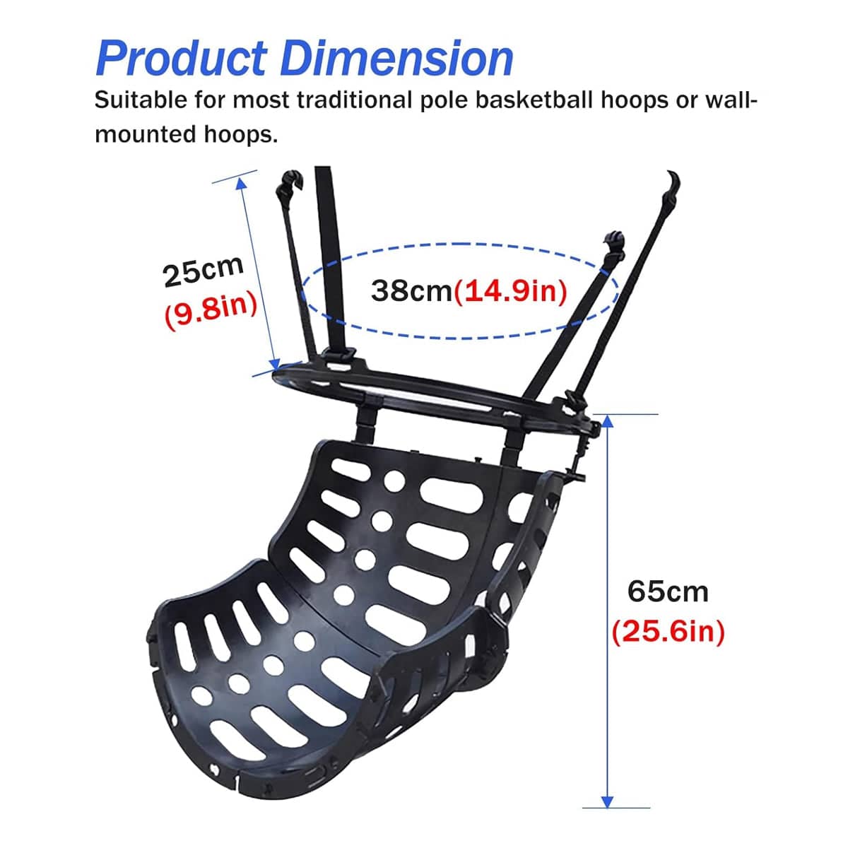 Basketball Ball Return Attachment for Hoops, Rebound Shot Practice Trainer - view 3