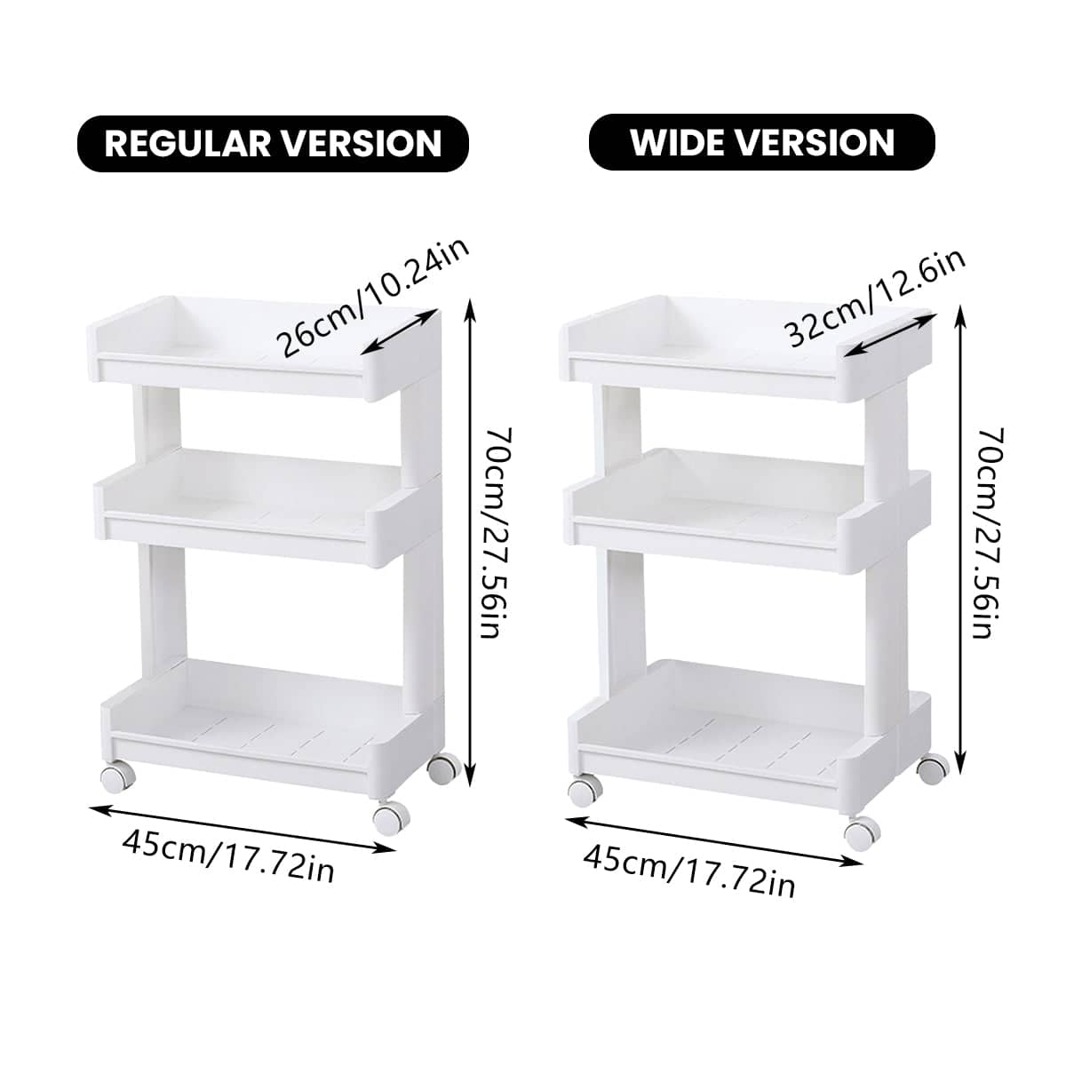 Bathroom Multi-Tier Mobile Storage Rack with Wheels, Space Saving - Regular Version - view 4