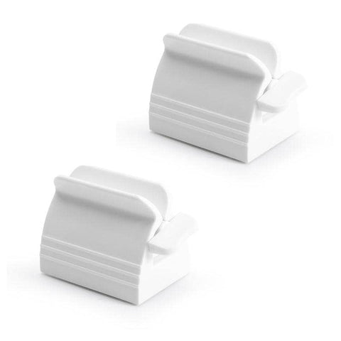 Bathroom Toothpaste Squeezer, Easy Stand Dispenser Rolling Holder - White