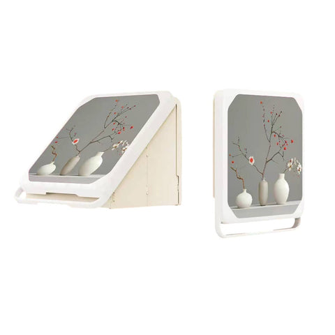 Bathroom Wall Mounted Folding Storage Box - Red Blossom Branches and White Vases Print