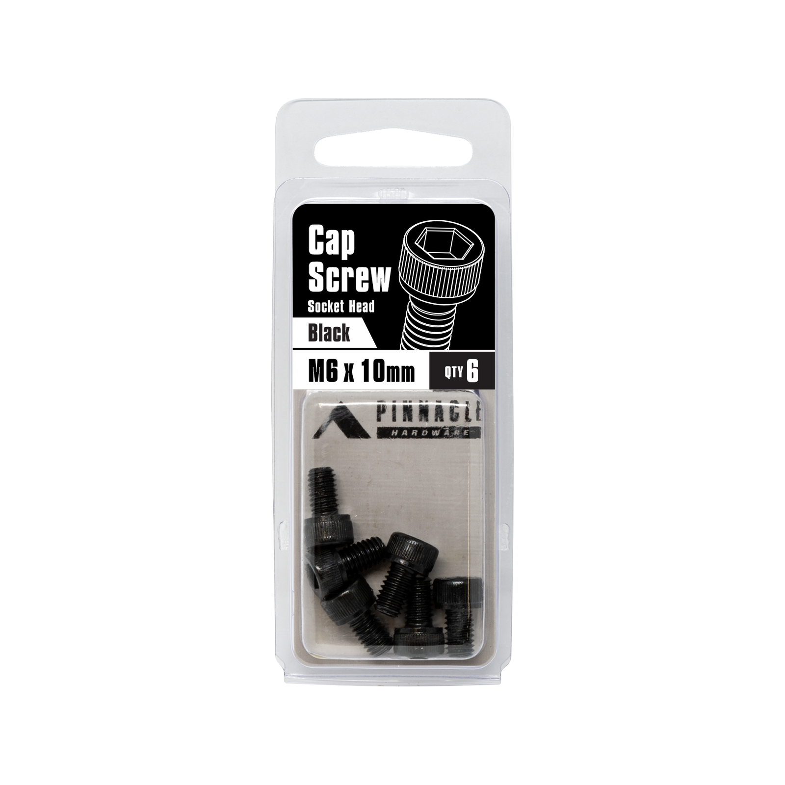 Pinnacle M6 x 10mm Steel Black Oxide Socket Head Cap Screw 6 Pack