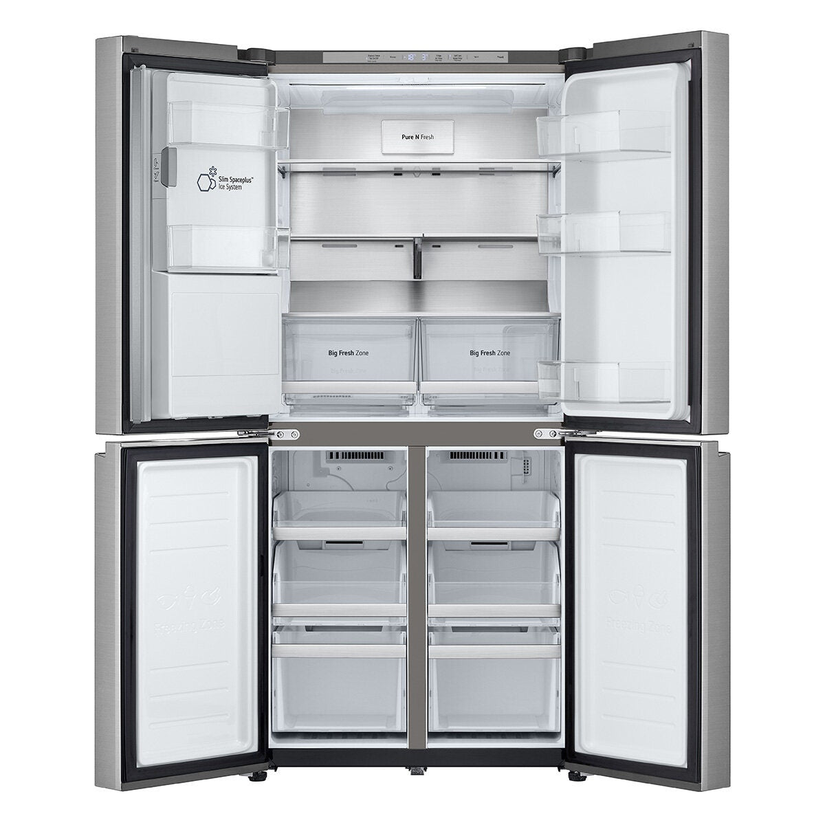 LG 506L French Door Fridge - Plumbed Ice and Water, Stainless Steel, 4.5 Star Energy - GF-L500PL