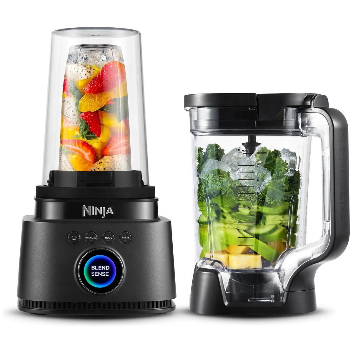 Ninja Stealth IQ Duo Power Blender 2.1L Jug - 800W Motor, 700ml Cup, Black - QX301