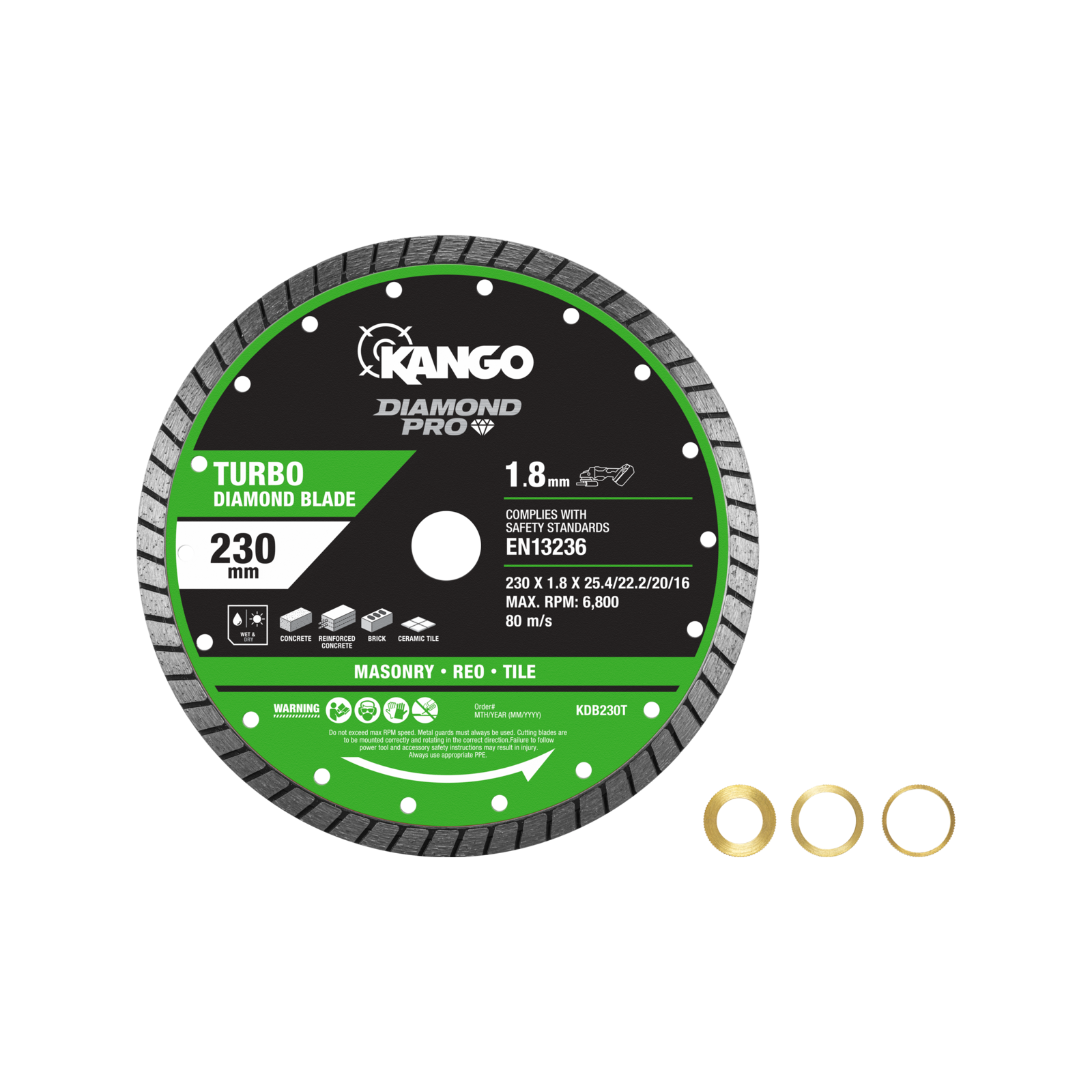 Kango 230mm Turbo Diamond Saw Blade for Angle Grinders