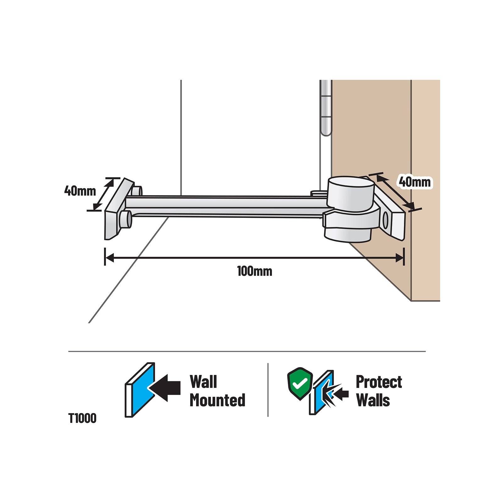 Adoored 100mm White Plastic Door Clip
