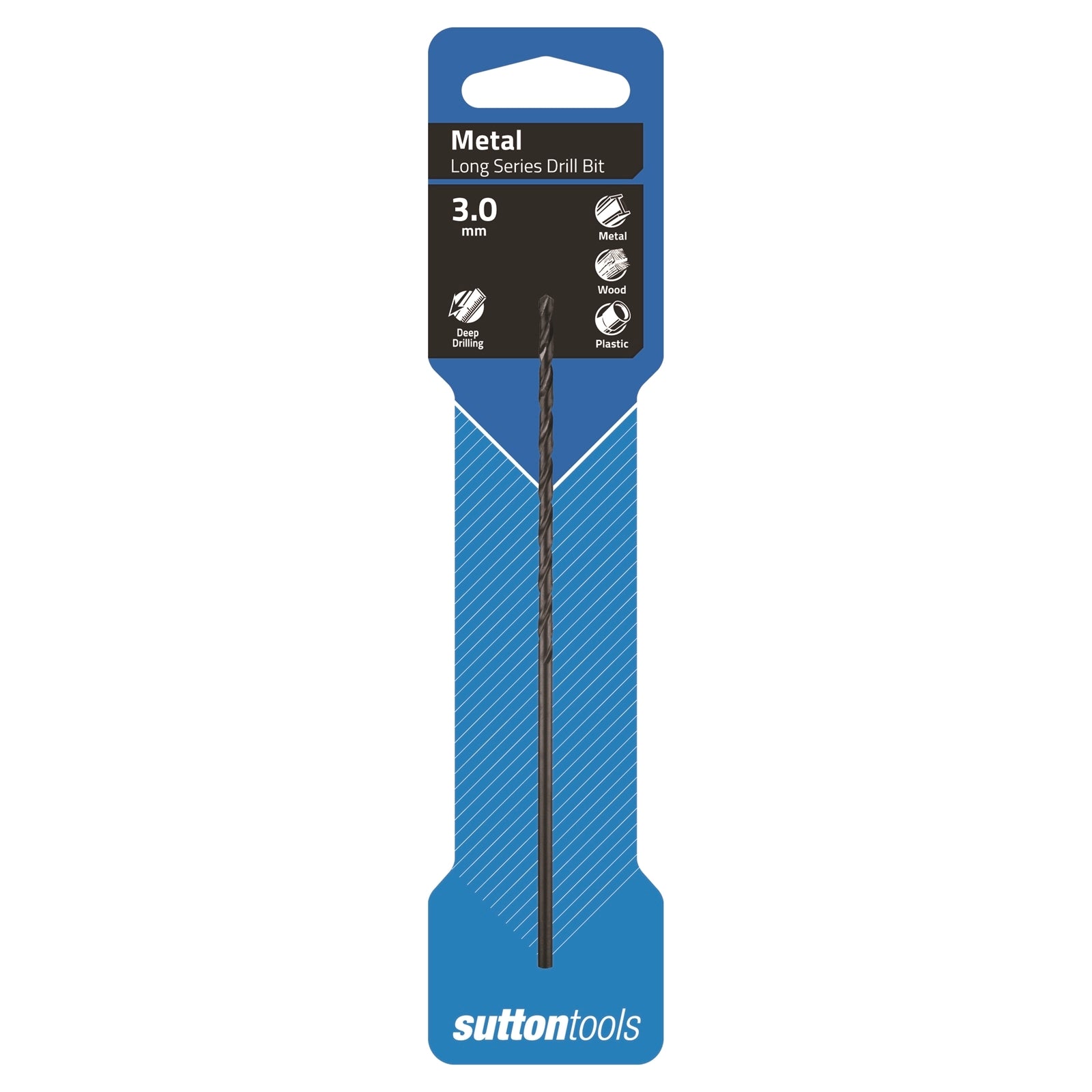 Sutton Tools 3.0mm Long Series Jobber Drill Bit M2 HSS, 70mm Drilling Depth