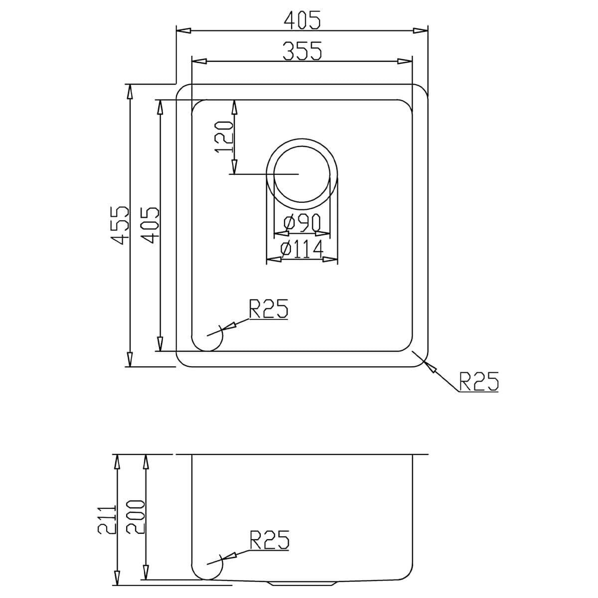 Titan Medium Single Bowl Sink - Aged Brass Finish, Top Mount, Undermount or Flush Mount - TSAB40