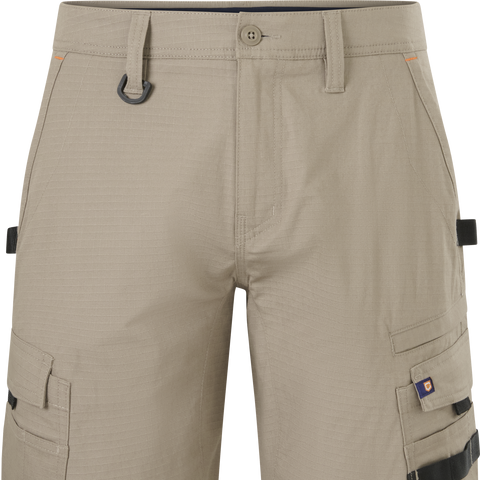 Citeco Mens Ripstop Cargo Mid Shorts, Stretch Cotton, Khaki - Size 82R