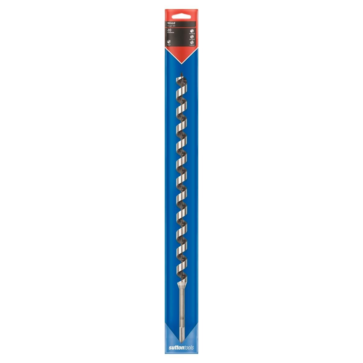 Sutton Tools Long Auger Bit 500 x 20mm Steel Fast Drilling - SuperSaverAU - view 1