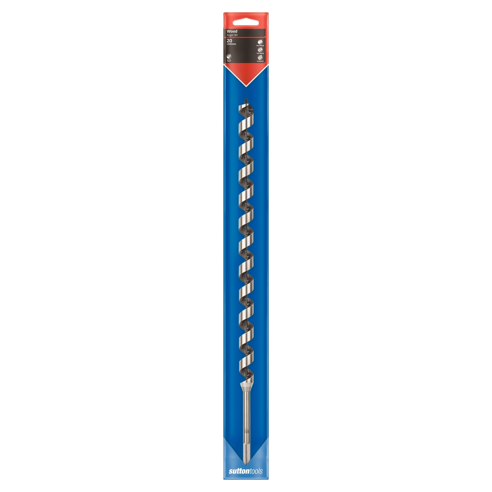 Sutton Tools Long Auger Bit 500 x 20mm Steel Timber Drilling