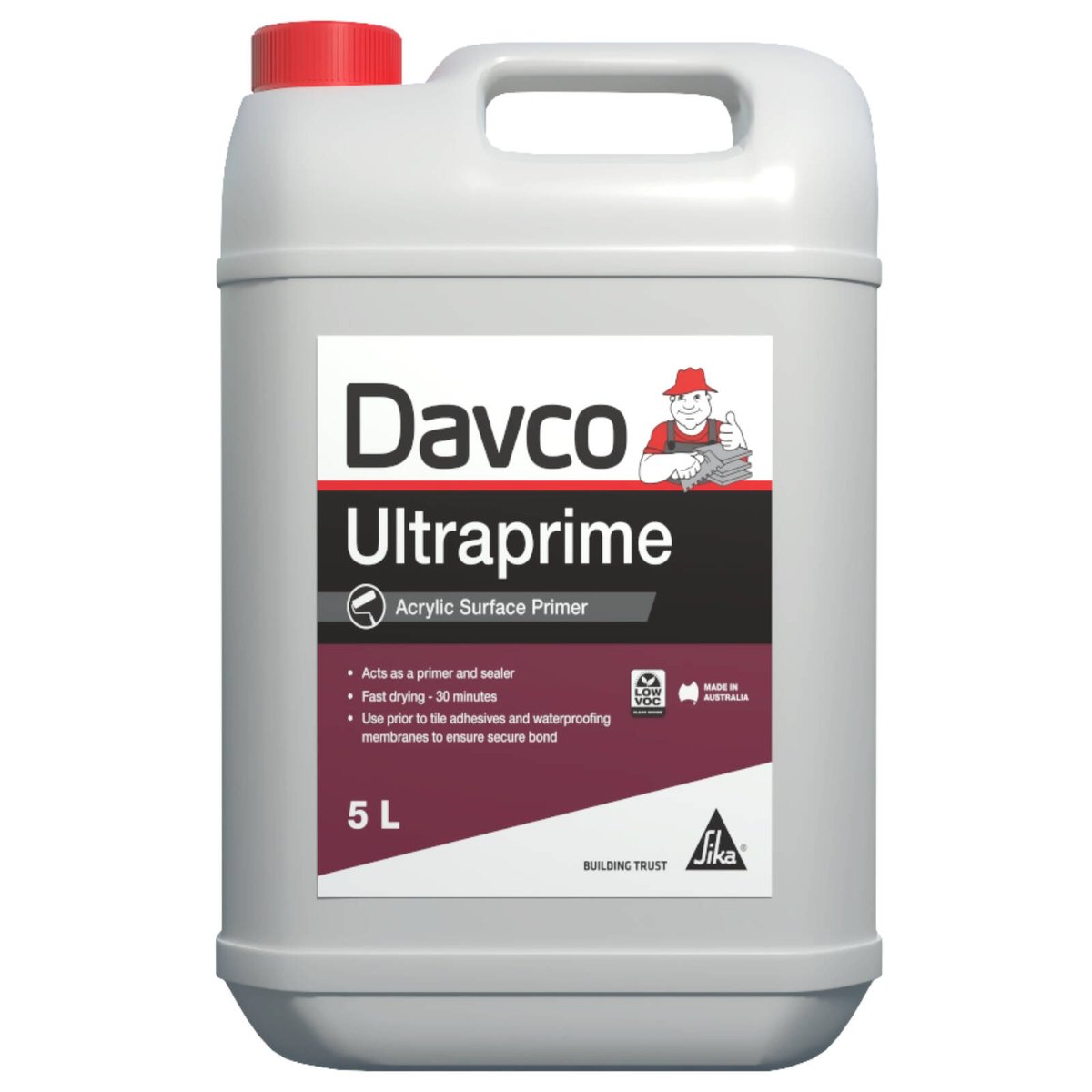 Davco Ultraprime 5L Surface Primer, Blue Acrylic for Tile Adhesive & Waterproofing