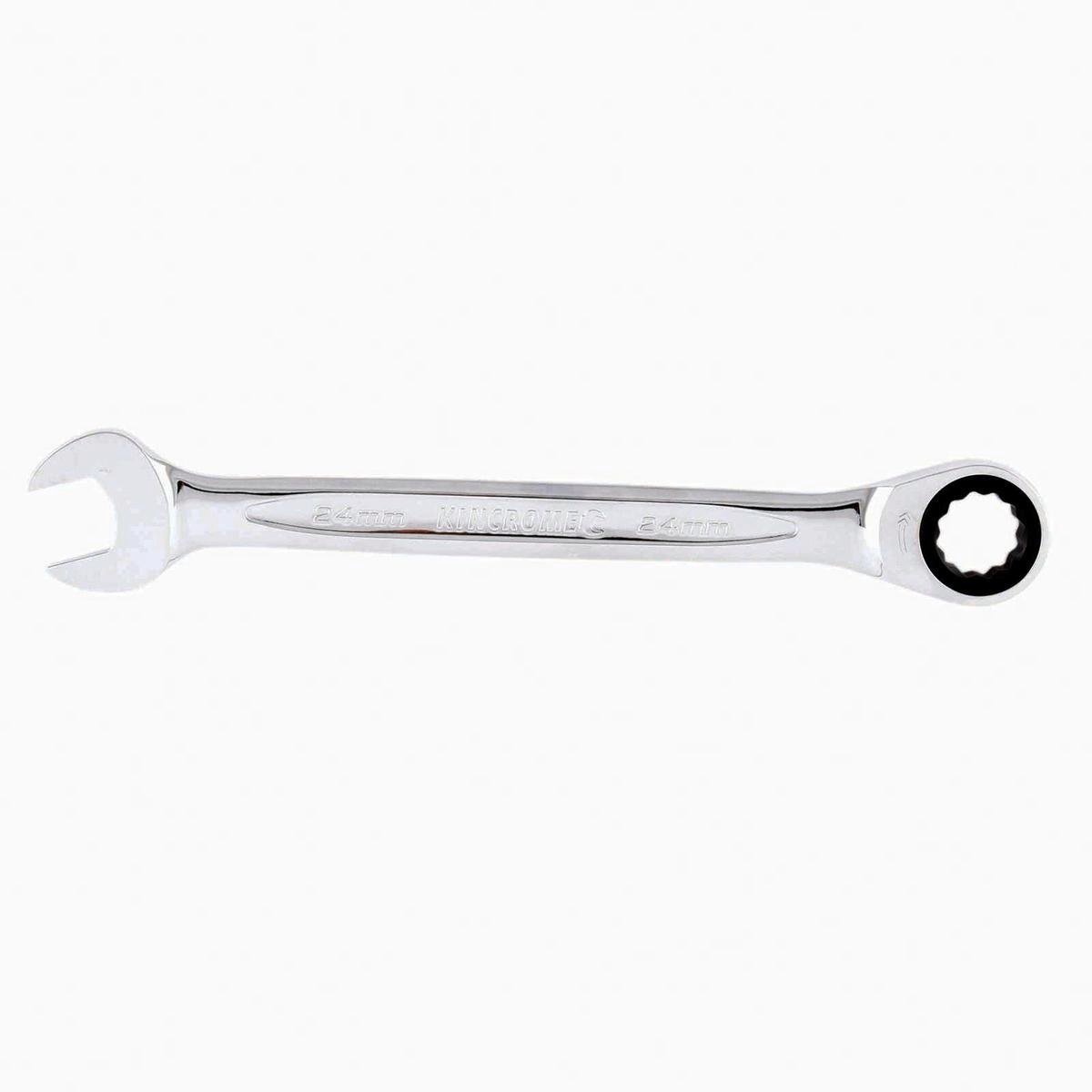 Kincrome 24mm Combination Gear Spanner, 12-Point Ratcheting Chrome Vanadium, 323mm
