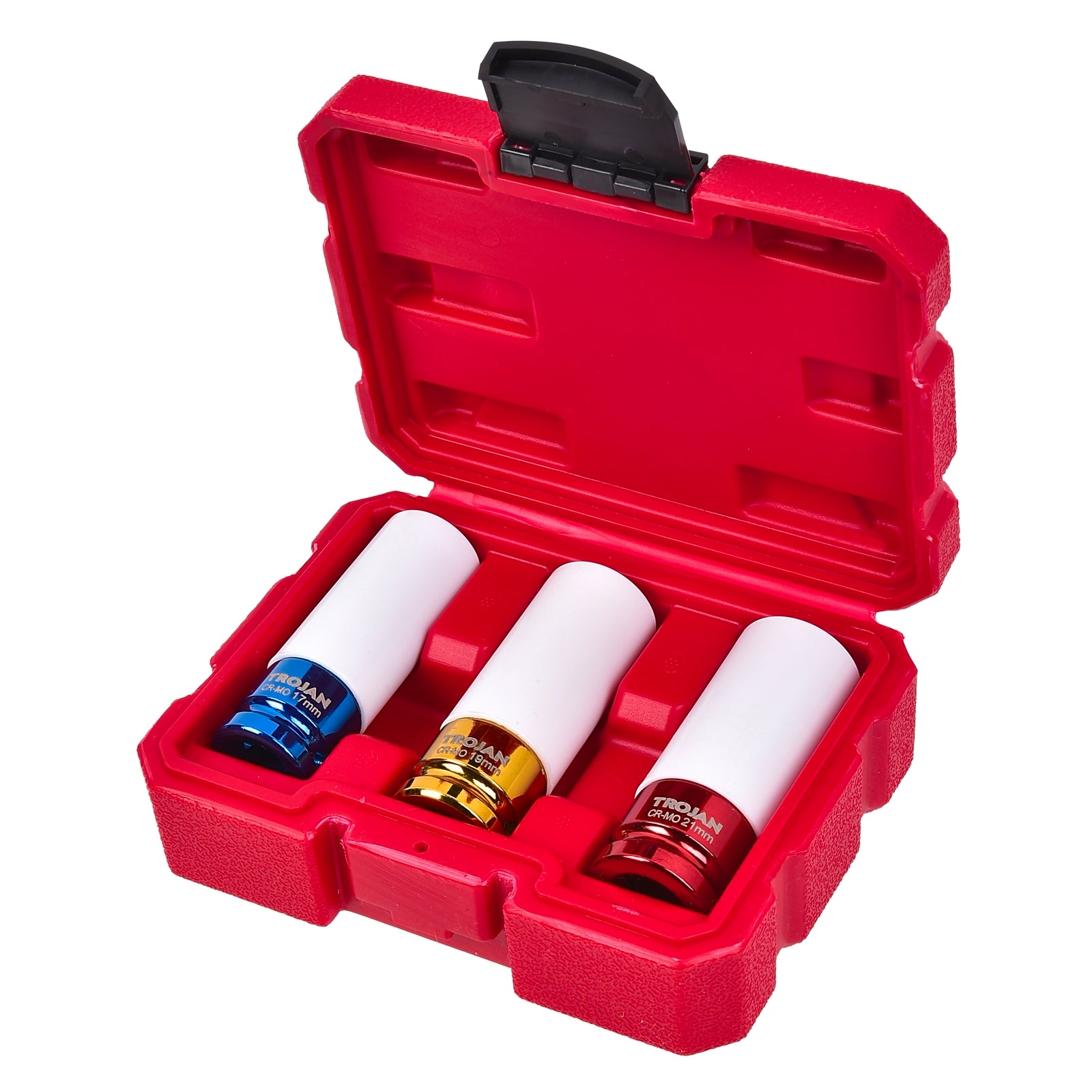 Trojan 1/2in Drive 3 Piece Wheel Nut Impact Socket Set with Case