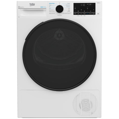Beko 9kg Heat Pump Dryer in White - Steam Refresh, HomeWhiz Wi-Fi App, 9 Star Rating - BDPB903SW