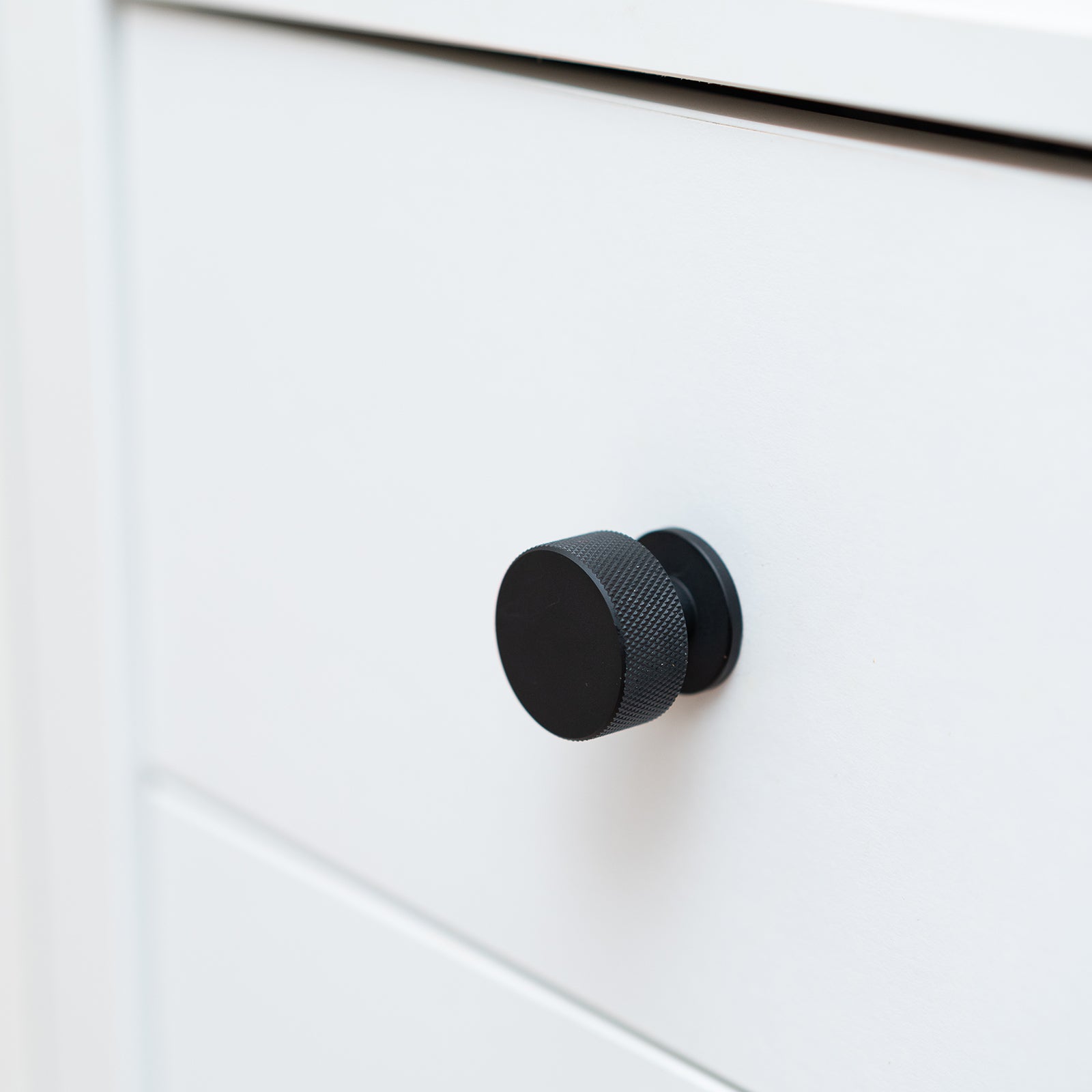 Taskmaster 32.5mm Knurled Matte Black Cabinet Knob - Single, with Screw
