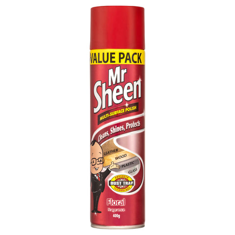 Mr Sheen Floral Multi Surface Polish Spray 400g - Wood, Leather, Plastic & Glass