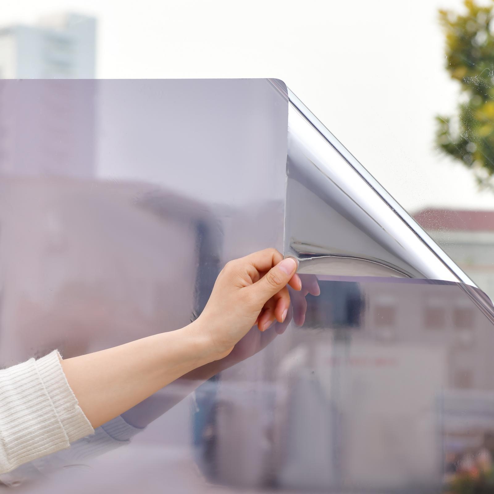 Pillar 0.9 x 2m Mirror Tinted Adhesive Window Film, PET, Daytime Privacy