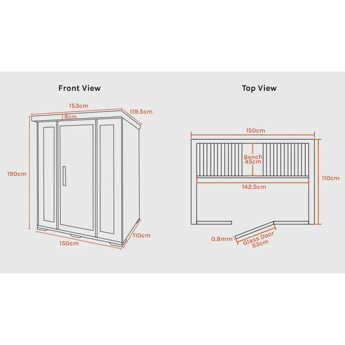 ReGen8 Trio Infrared Sauna - 3 Person, 2520W, White, Chromotherapy Lighting - RGSN-TRIOW