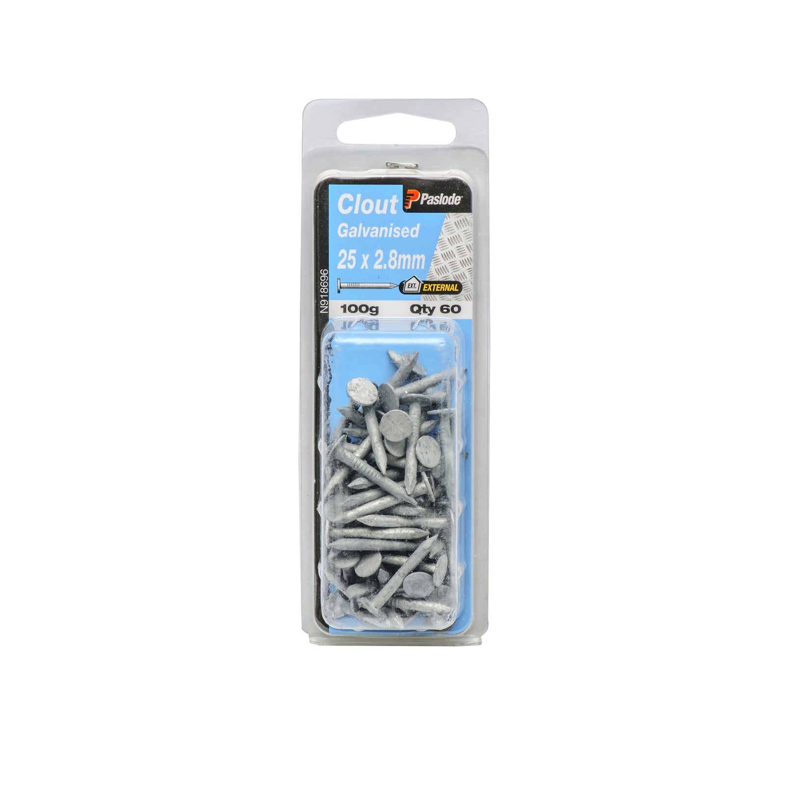 Paslode Galvanised Clouts 25 x 2.8mm 100g - 60 Pack