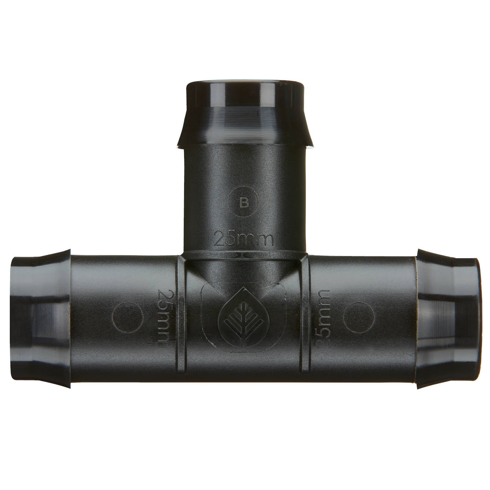Pope 25mm Single Barbed Tee Black 1000kPa Poly Irrigation Fitting