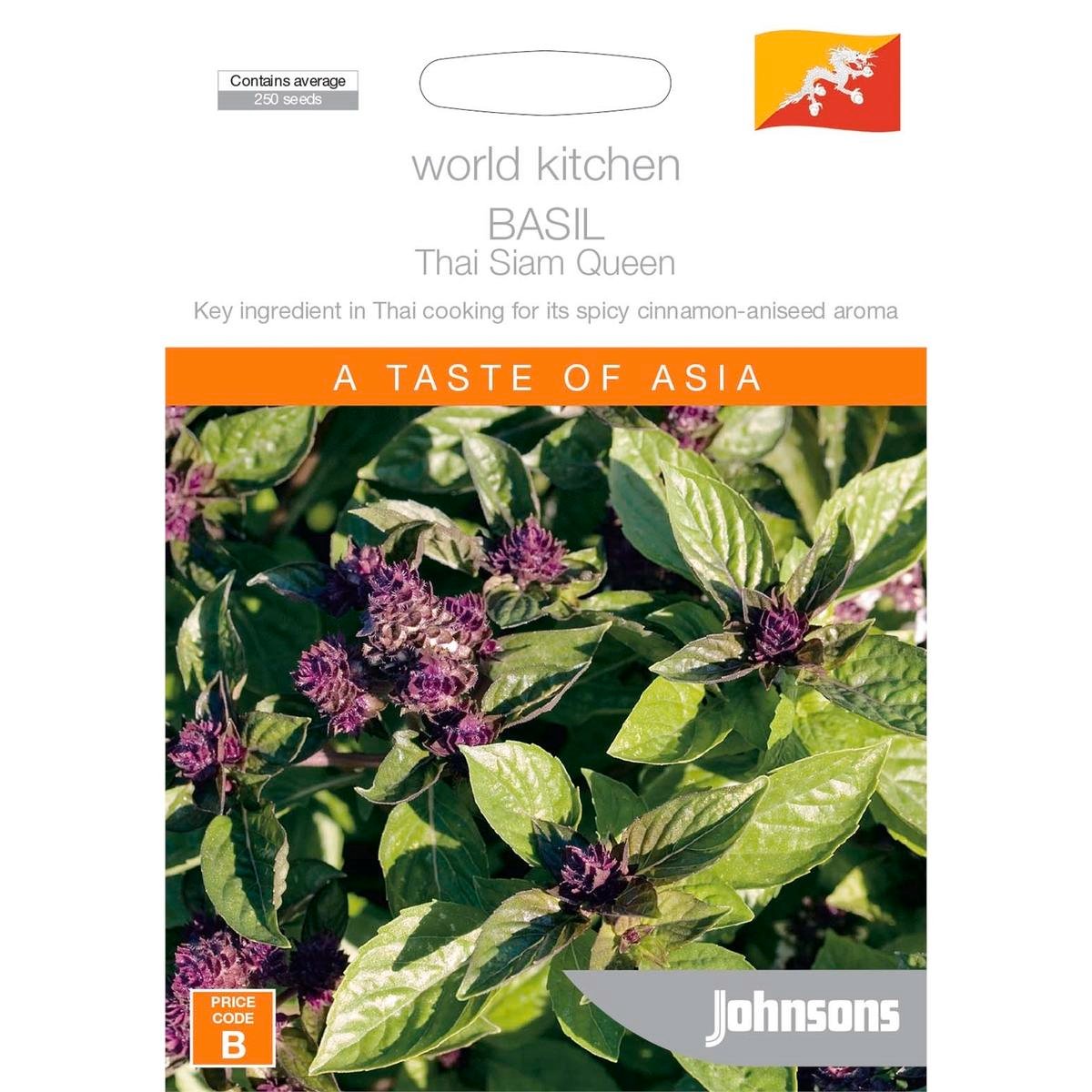 Johnsons Basil Thai Siam Queen Seeds - 95mm - Spicy Aroma - High Yield - SuperSaverAU - view 1
