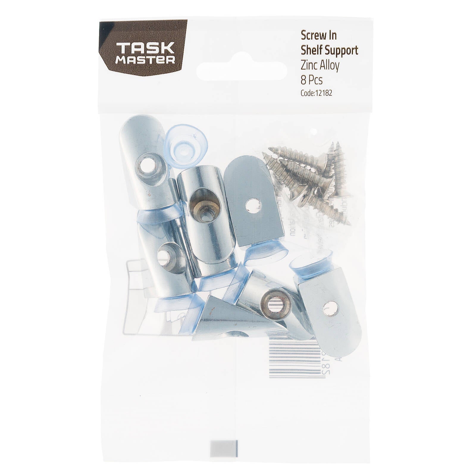 Taskmaster Chrome Screw In Shelf Support 8 Pack