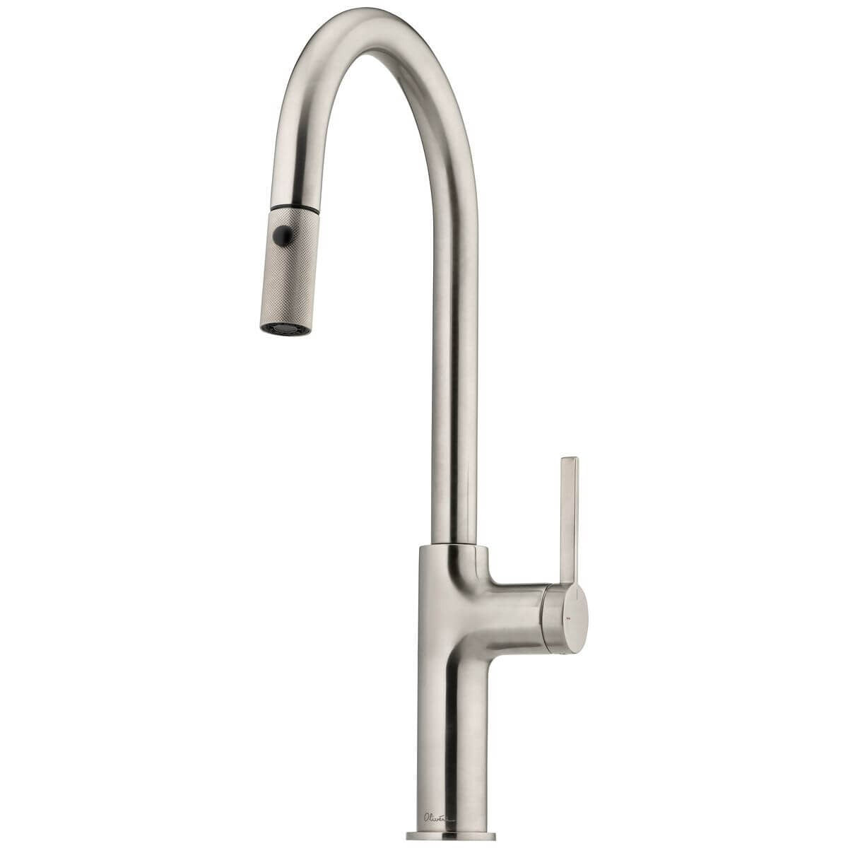 Oliveri Vilo Pull Out Spray Gooseneck Tap 6L/min - Nickel, Adjustable Spray, 5-Star - VT2425-BN