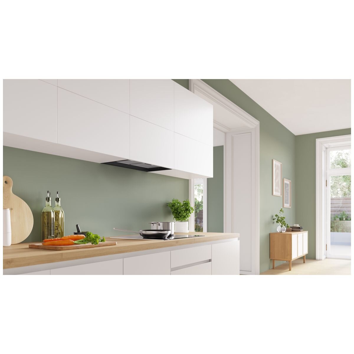 Bosch Series 2 60cm Integrated Rangehood - Matte Black - 384m³/h, 3 Power Levels - DBB63BC60A