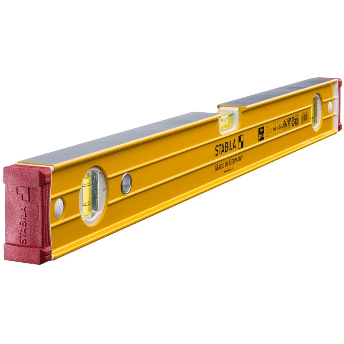 Stabila 600mm Trade Spirit Level, Extruded Aluminium, 3 Vials, Waterproof
