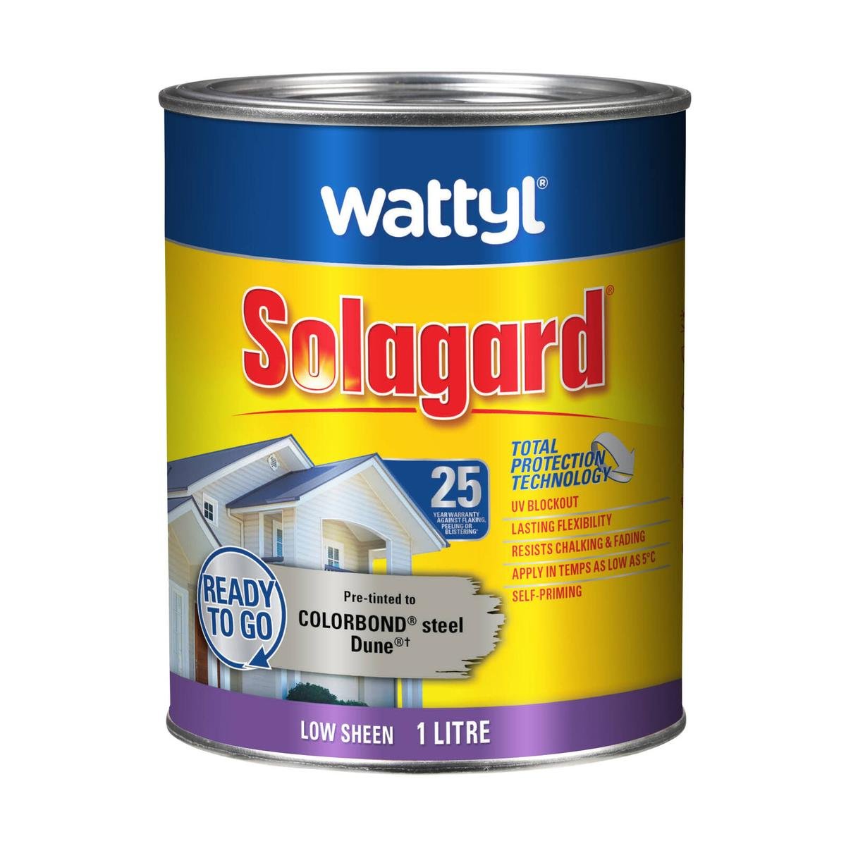 Wattyl Solagard Dune Low Sheen Pre-tinted Exterior Paint 1L UV Resistant Outdoor