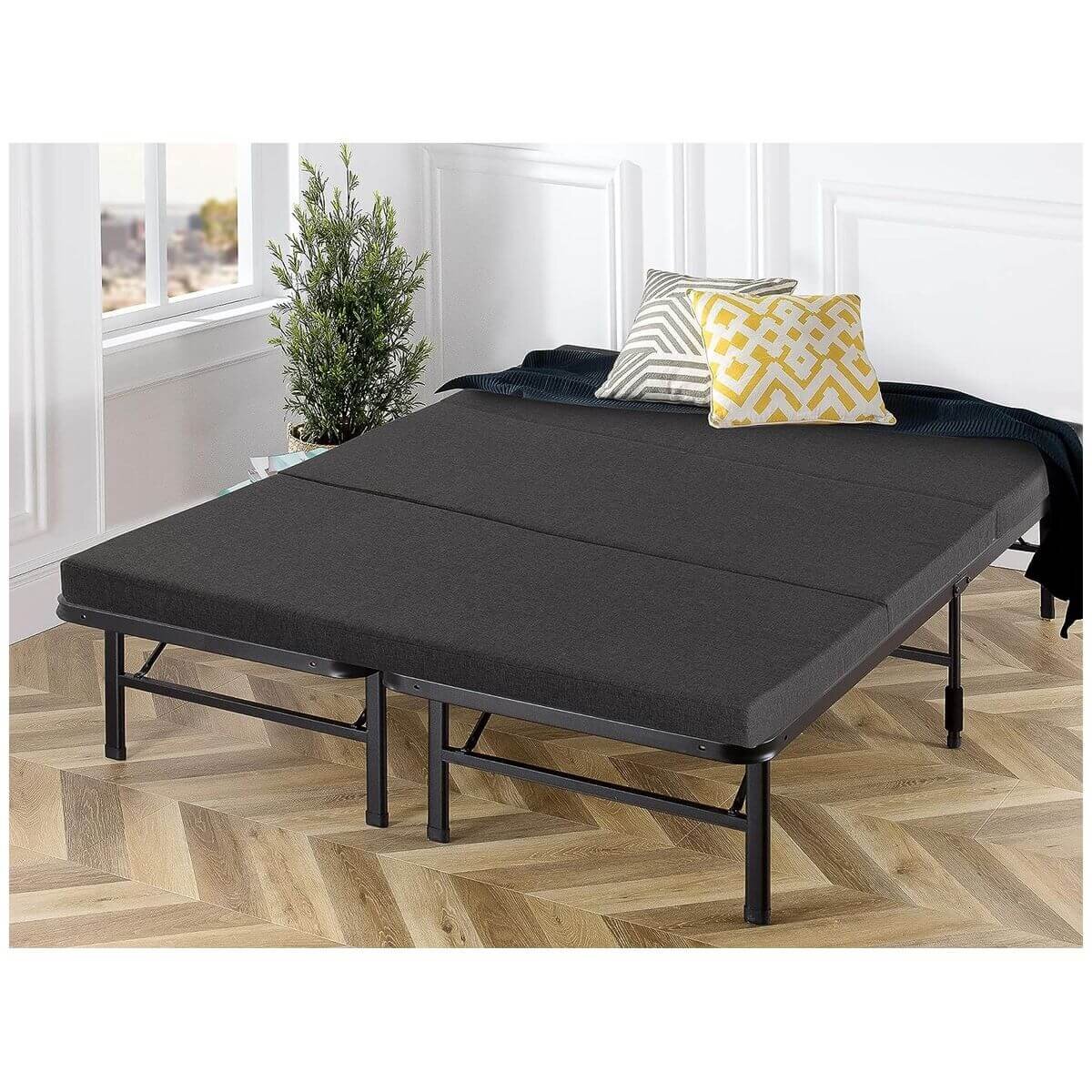 Zinus Double Trifold Folding Mattress - Dark Grey Dual Foam Layers - AU-TRIB-4D