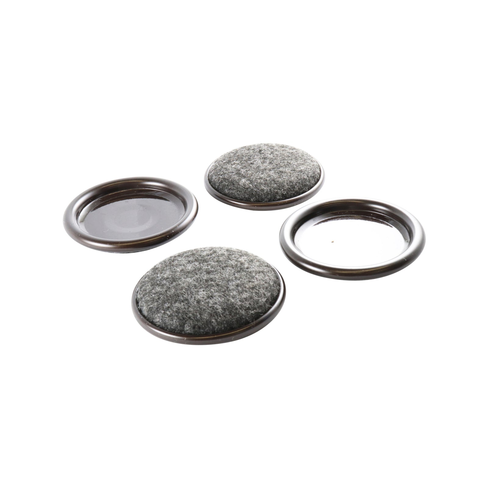 Surface Gard 51mm Brown Round Castor Cup Carpet Base - 4 Pack