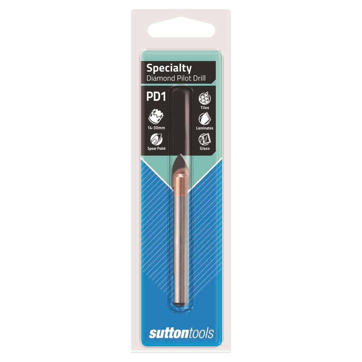 Sutton Tools 8.0 x 63mm Diamond Holesaw Pilot Drill, Steel