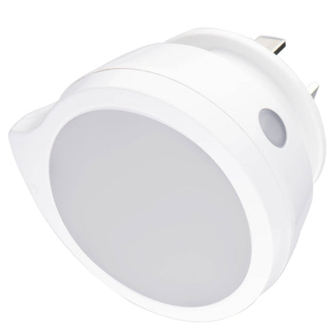 Arlec Mini Q-Shaped Auto Night Light Twin Pack White 4W Dusk to Dawn Sensor