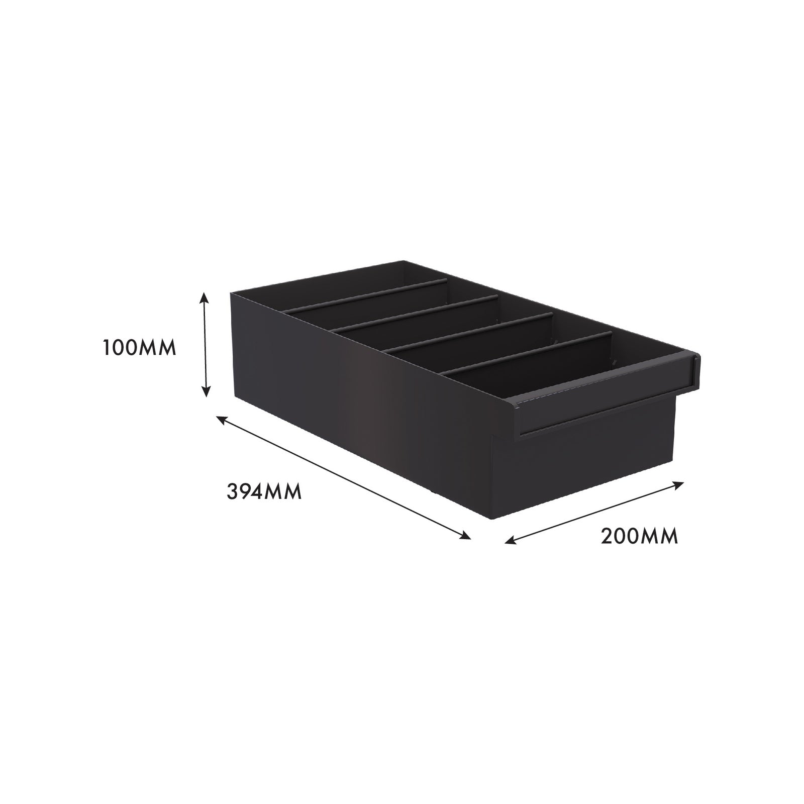 Handy Storage Medium Grey Spare Parts Tray, PP Organiser with Removable Dividers