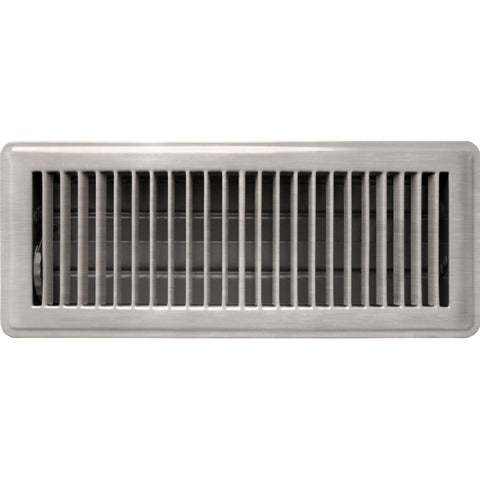Accord 10 x 30cm Louvered Floor Register Satin Chrome Plated Steel