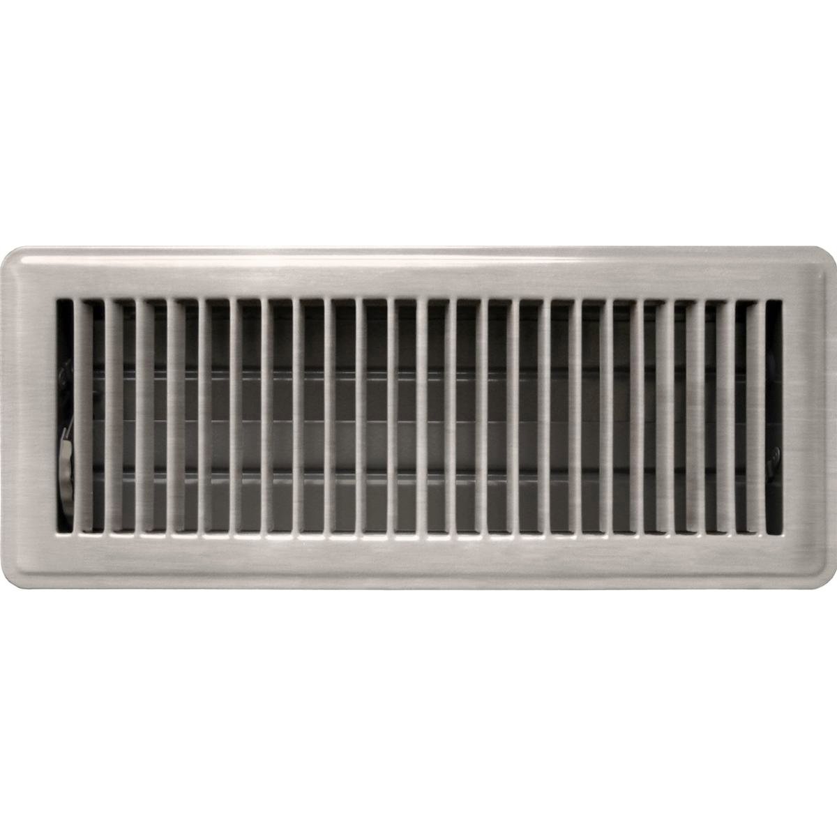 Accord 10 x 30cm Louvered Floor Register Satin Chrome Plated Steel
