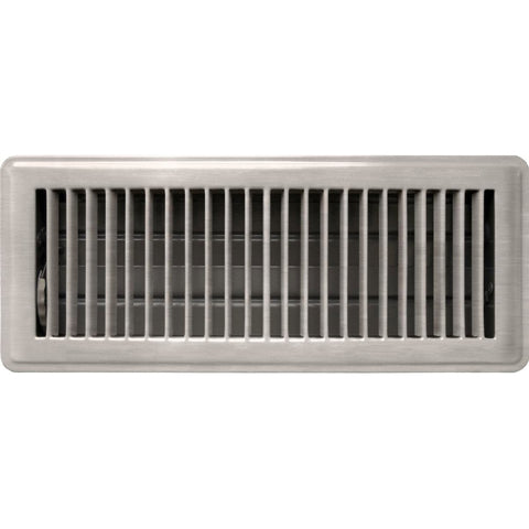 Accord Louvered Floor Register - 10 x 30cm - Plated Steel - Satin Chrome - SuperSaverAU - view 1