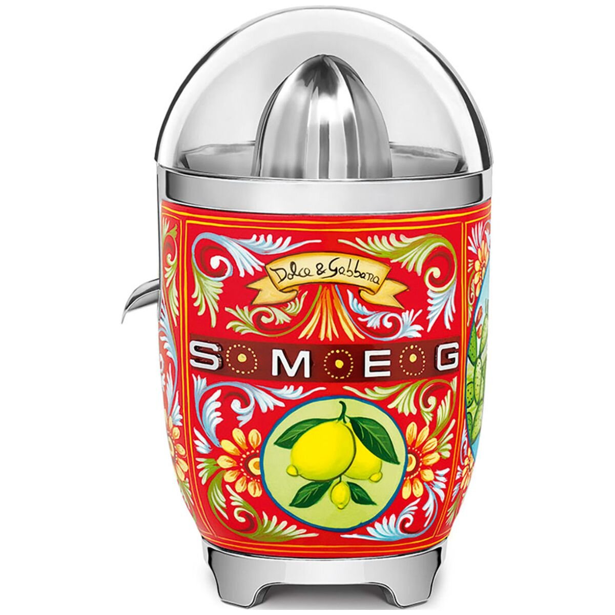 Smeg 50's Style Citrus Juicer - Sicily Is My Love Design, Anti-Drip Spout, Protective Dust Lid - CJF01DGAU