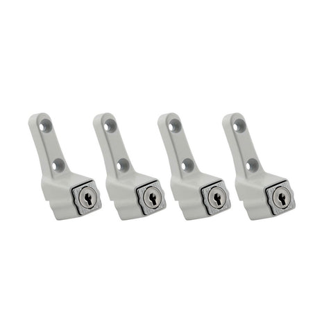 Ikonic White Sliding Window Lock - Metal, Suits Aluminium Windows, 4 Pack