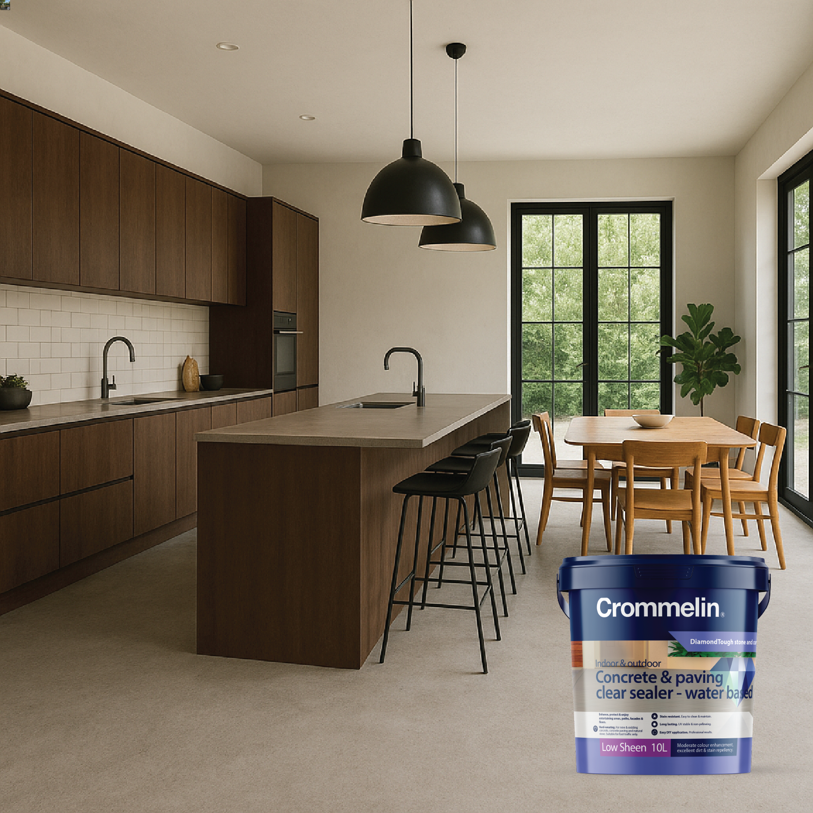 Crommelin DiamondTough Concrete & Paving Clear Sealer 4L - Water Based, Tintable