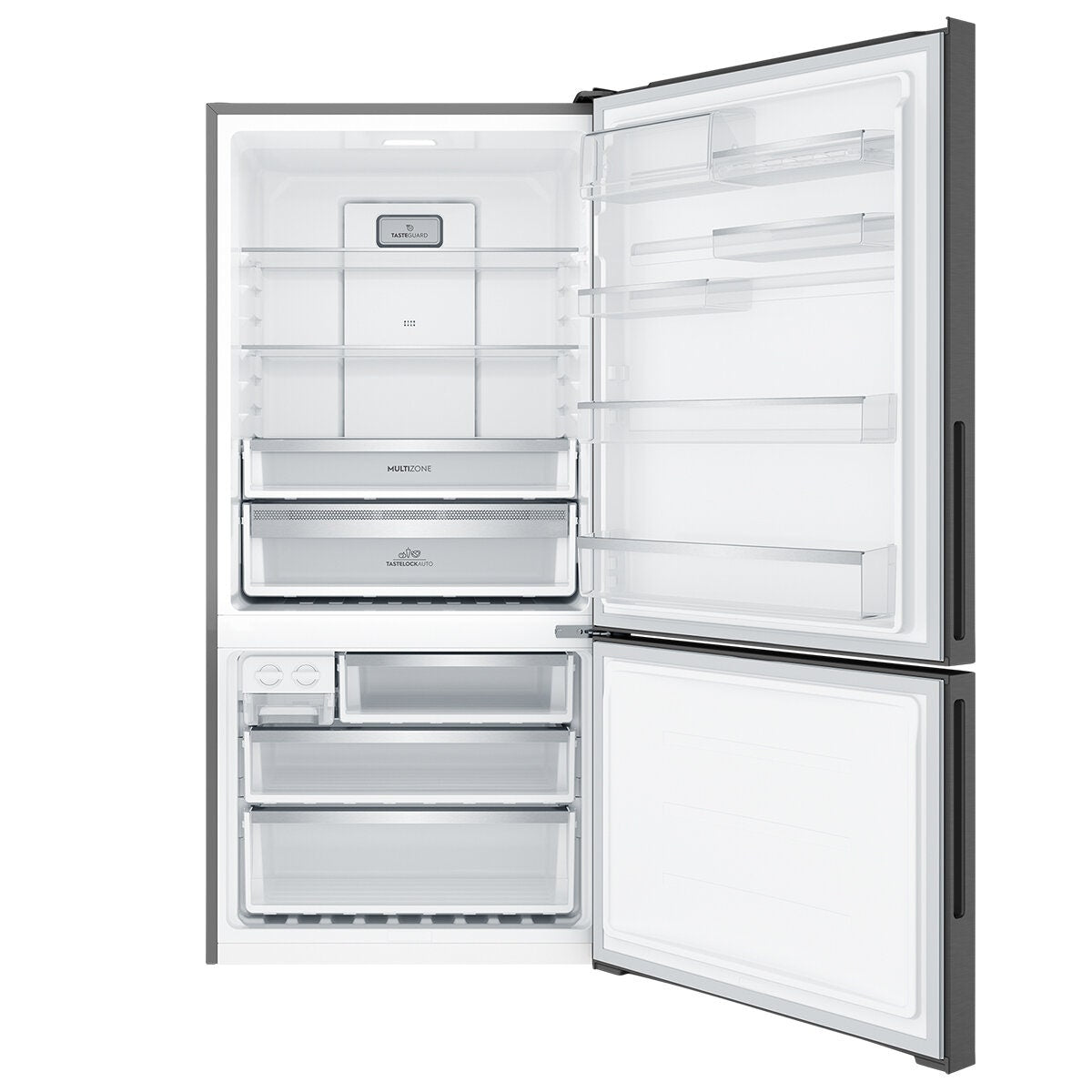 Electrolux 496L bottom mount fridge - matte black, TasteLockAuto crisper, 6 star rating - EBE5002BD-R