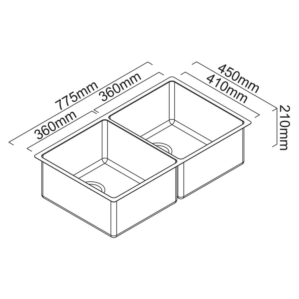 Abey Montego Double Bowl Stainless Steel Sink - Concertina and Drain Tray Included - MOA360DA