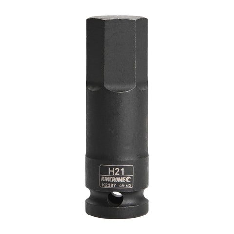 Kincrome 21 x 78mm 1/2" Drive Chrome Molybdenum Hex Impact Socket Black