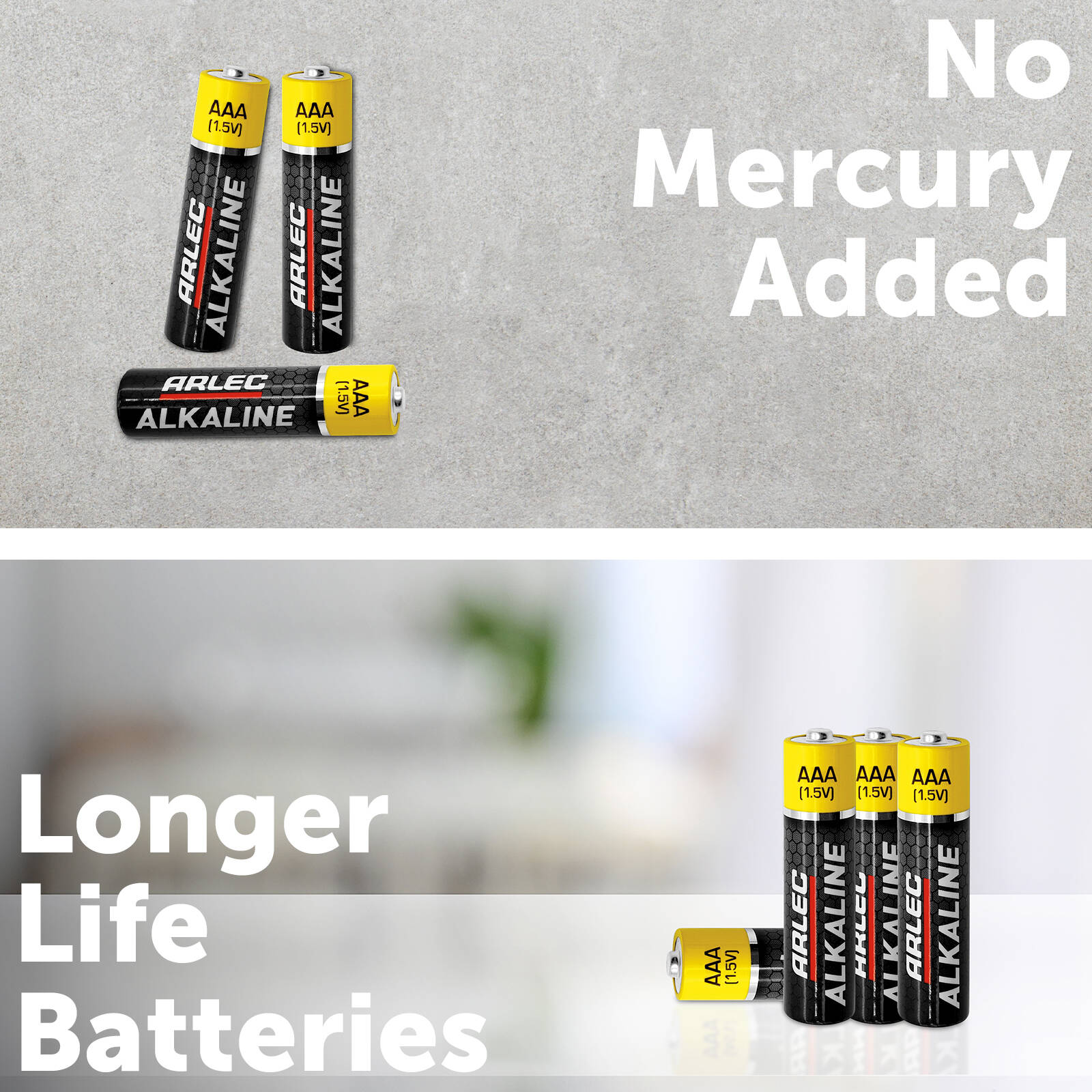 Arlec AAA Alkaline Batteries 4 Pack 1.5V BBA-4AAA