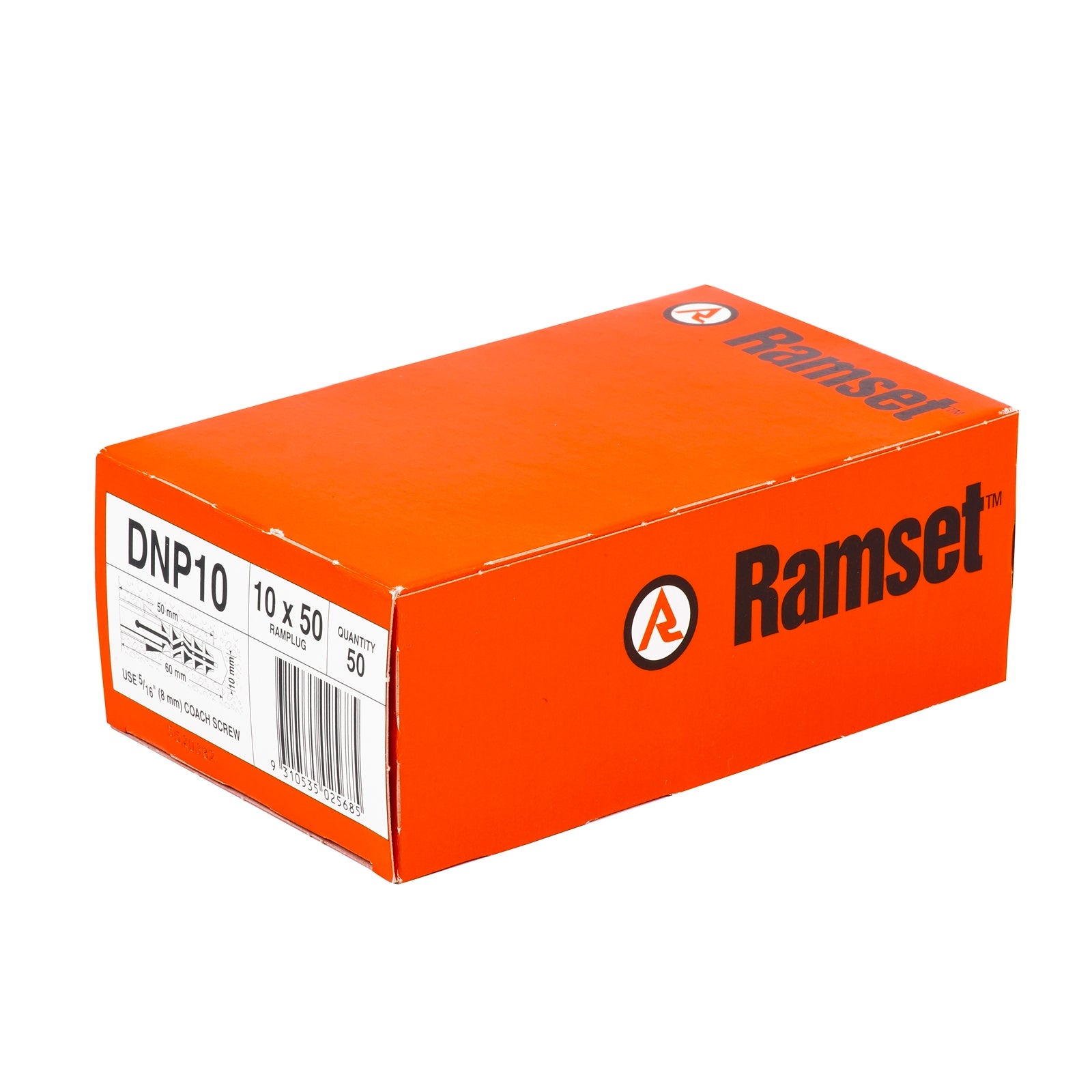 Ramset RamPlug Standard 10 x 50mm Nylon Wall Plug, 50 Pack