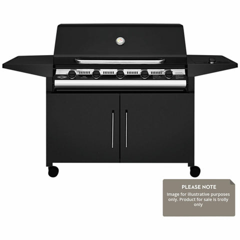 Beefeater Discovery 1000E 5 Burner Mobile LPG BBQ Trolley - Black Powder Coated Steel - BDTA520VA